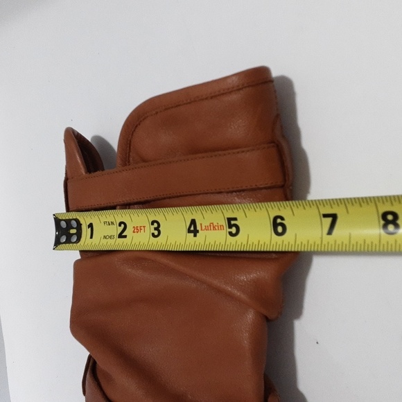 Steve Madden leather mid calf boots women 8M chunky heels brown festival rodeo - Picture 11 of 11